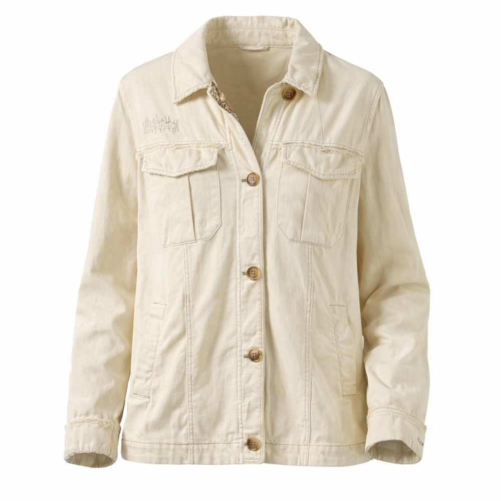 Free People Painters Med Jacket‎ Oversized Utility Cream Button Front Shacket
